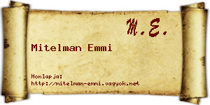 Mitelman Emmi névjegykártya